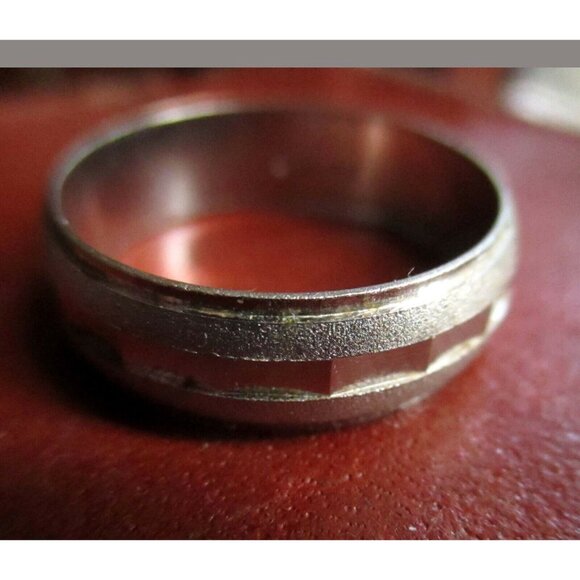 sz 11 Vintage Thumb Ring Hippie Silvertone Fashion Mens Womens 1970's Groovy - Picture 2 of 3